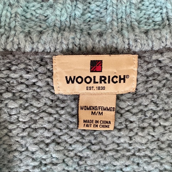 Woolrich women’s v-neckline knit slouchy ombré turquoise/grey sweater Size M - Picture 10 of 17